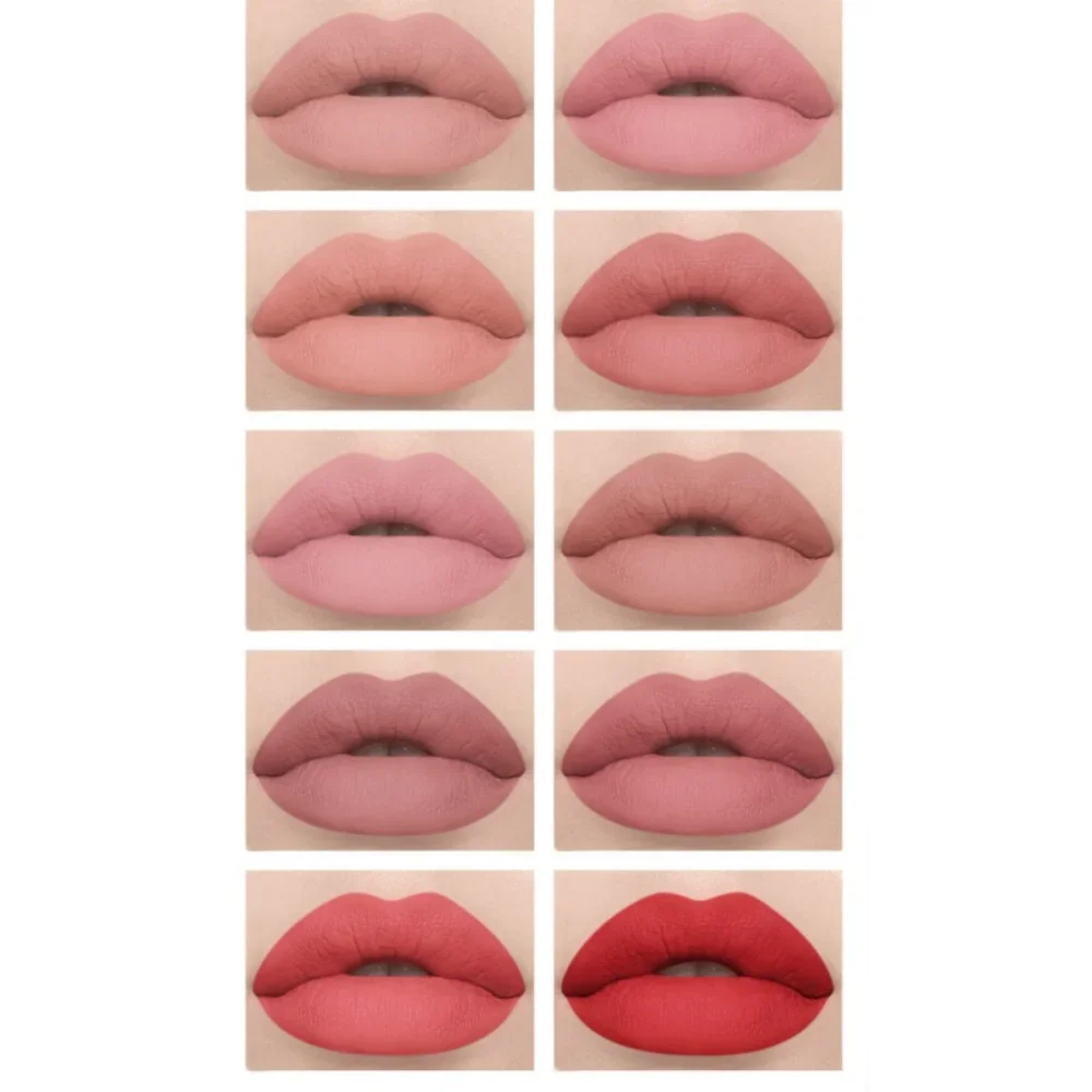 Highly Pigmented Liquid Lipstick 10pcs Velvet Matte Lip Gloss Set Waterproof Long Lasting Non Stick Lip Glaze Makeup Cosmetics