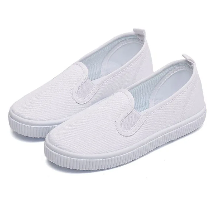 Kids Shoes For Boys Girls White Children\'s Casual Flats Canvas Shoes Dance Performance Sports White Sneakers for School CSH1347