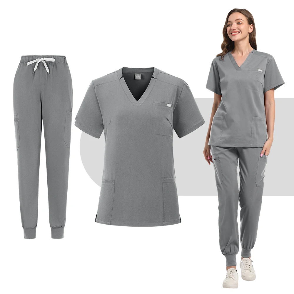 Wholesale Operating Room Surgical Uniforms Solid High-quality Medical Uniform Pet Clinic Healthcare Beauty Salon Nursing Scrubs