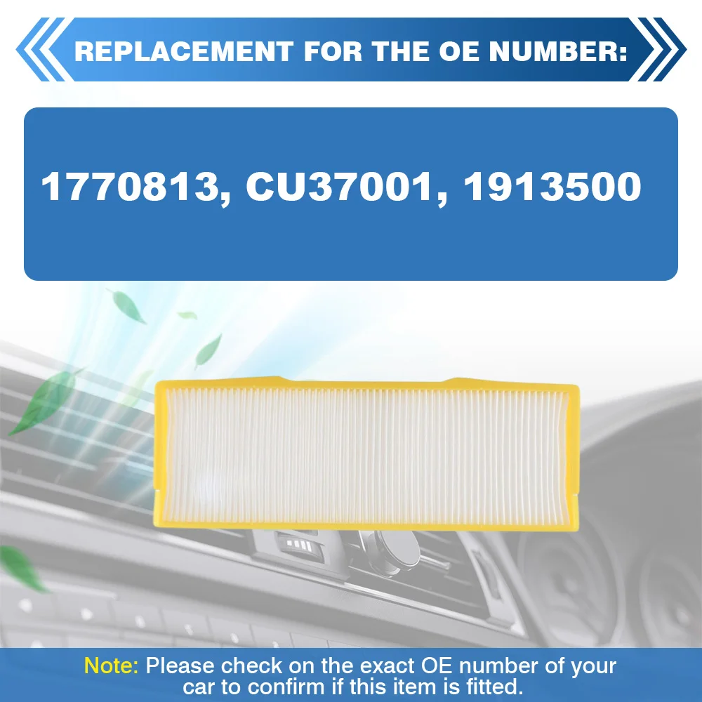 

1913500 Cabin Air Filter For Scania P, G, R, T series trucks 2003 2004 2005 2006 2007 2008 2009 2010 2011-2018 CU37001 1770813