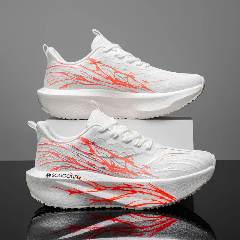 

Мужские кроссовки для марафона с карбоновой пластиной, амортизирующие, высокоэластичные, нескользящие, женские спортивные тренировочные кроссовки