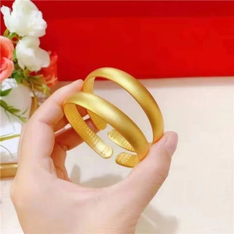 

Popular Bracelet Female Classic Hot Sale Birthday Gift Simulated Real 14K Gold Color Opening Heart Sutra Bracelet ''Copper-Plate