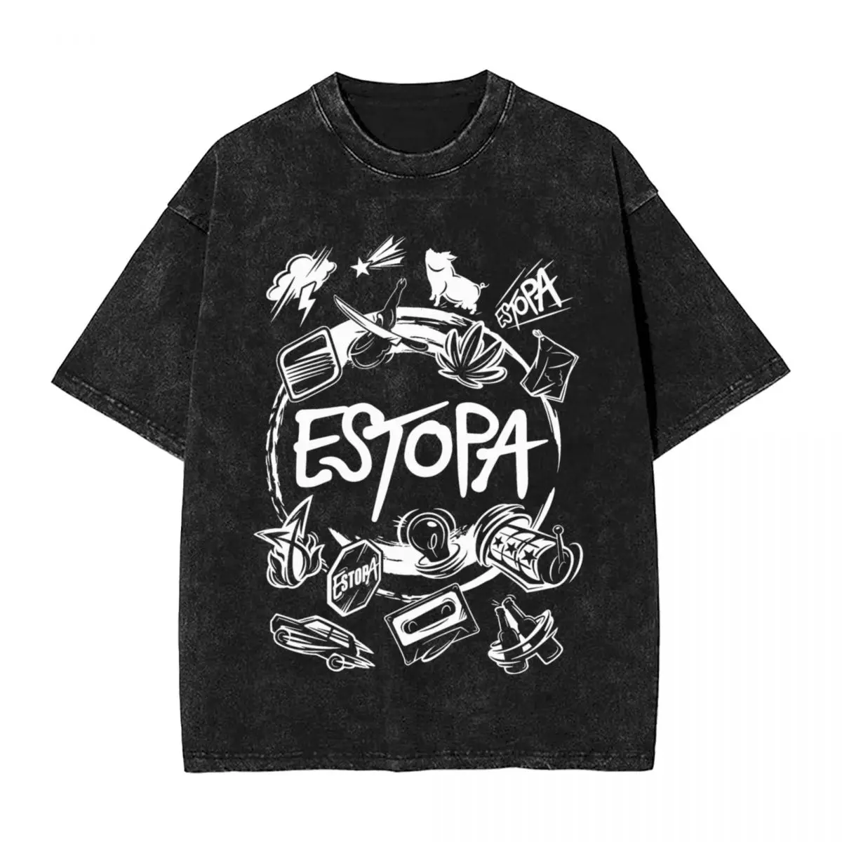 Estopa Estopic World Rock Band T-Shirt Summer Spanish Retro T Shirts 2024 Cotton Hip Hop Tshirt For Couple Short Sleeves Tops