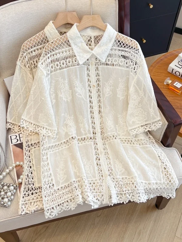 

Повседневный однотонный повседневный кардиган с вышивкой и одной пуговицей, универсальный солнцезащитный открытый кардиган, летний...