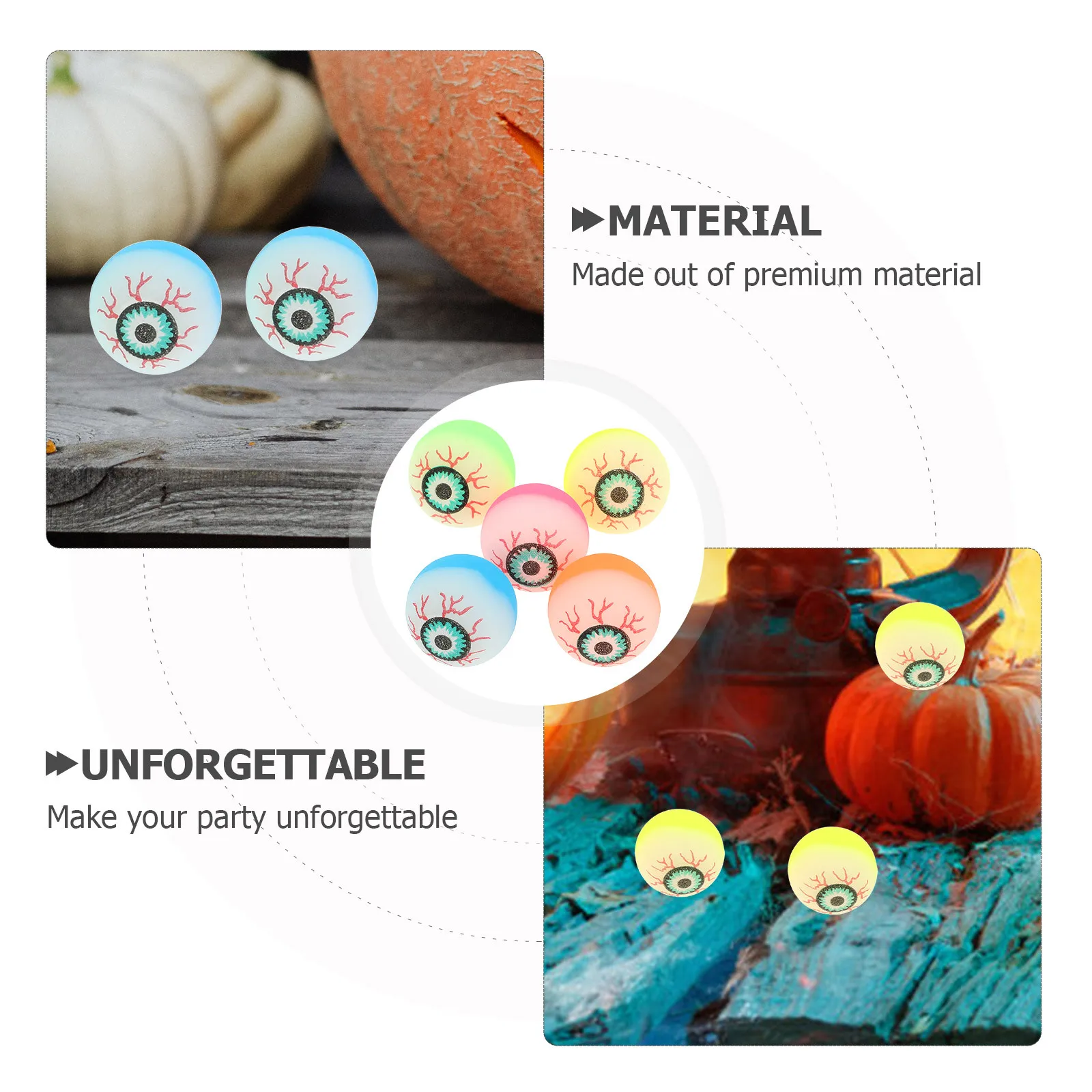 40 peças 32mm globos oculares saltitantes para lembrancinhas de festa de halloween que brilham no escuro brinquedos infantis bola assustadora presente divertido cor aleatória