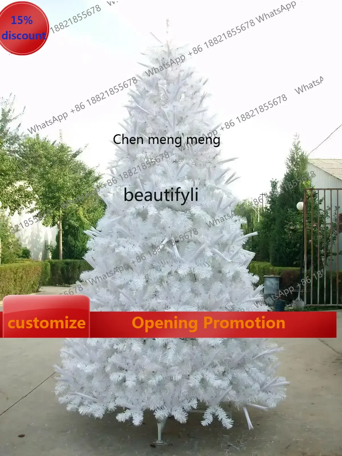 White outdoor large tower white 4 meters Christmas tree shopping mall hotel luxury Christmas tree