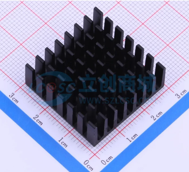 Heat sink/fin 28 x 28 x 11MM black slot