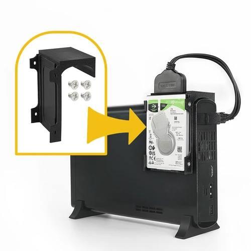 Imagen 2 del producto Soporte de disco duro HDD impreso en 3D negro, soporte de diseño montable en la pared para consola de juegos Retro Wii U