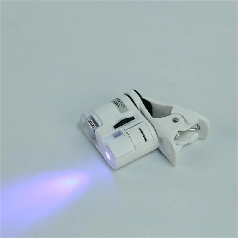 Multifunctionele LED -microscooplens clip op mobiele telefoonlens upgrades voor smartphones A0KF