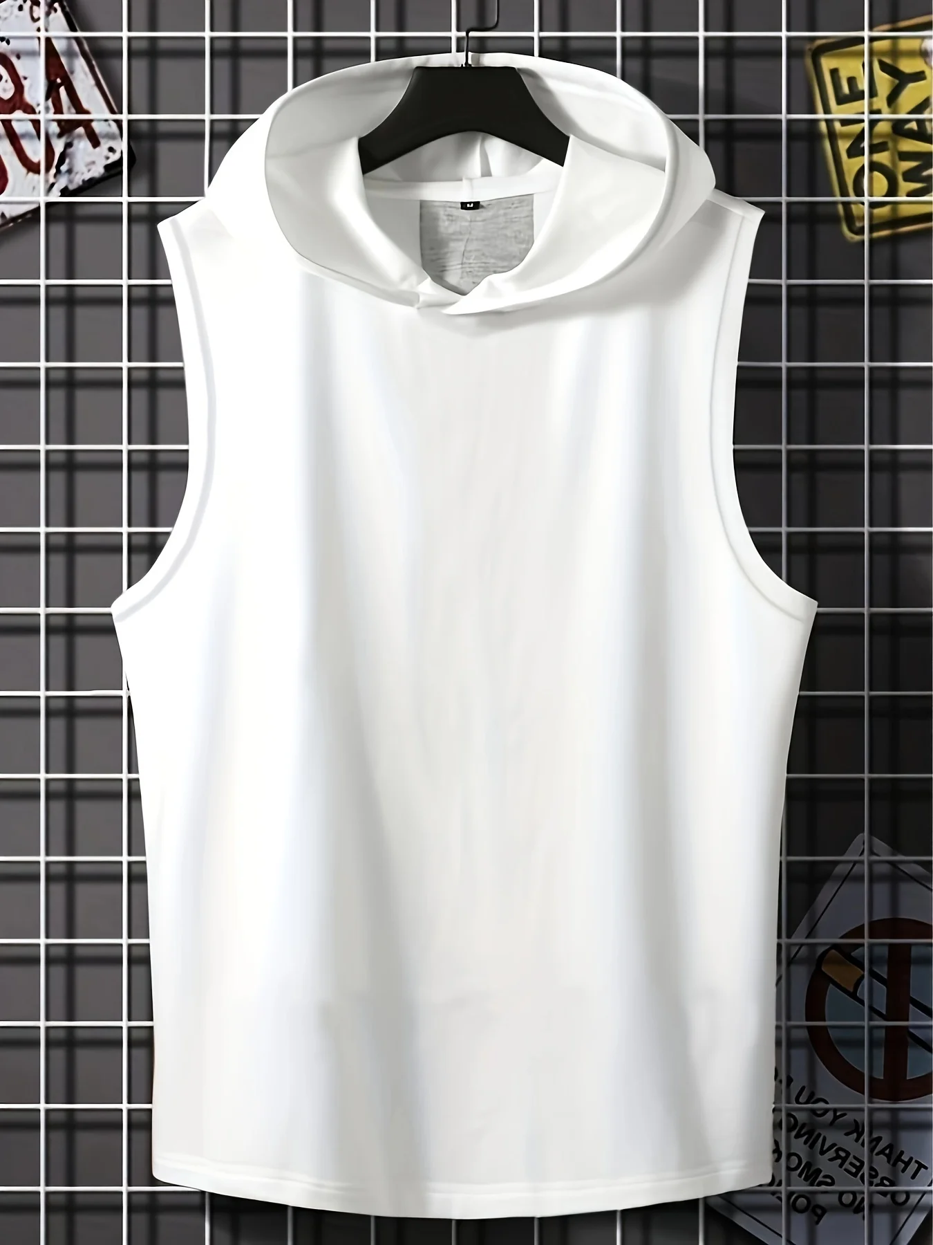 Sportvest-top-T-shirt met capuchon voor heren