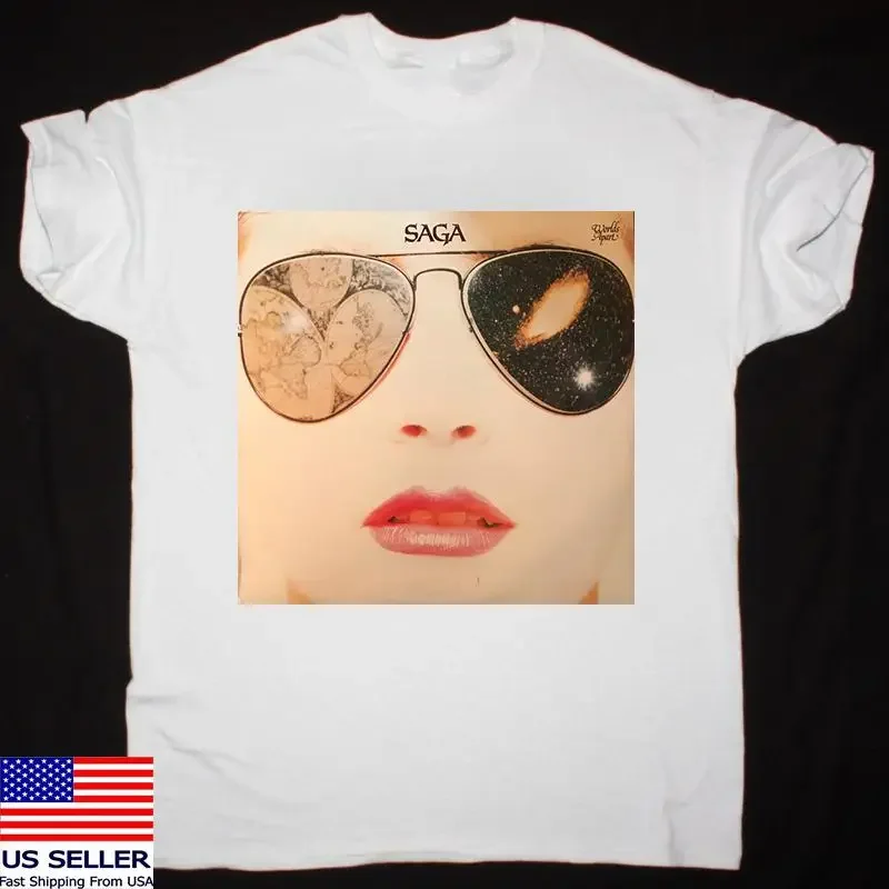 Saga Band Worlds Apart White Cotton T Shirt Full Size S 5Xl Tt475