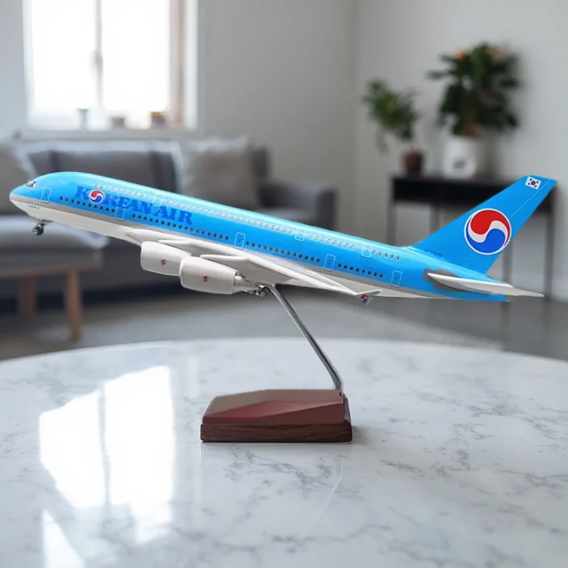 47cm Airplane Scale 1:160 Model Aircraft A380 Korean Air Resin Diecast Planes Collected Gift By Aviation Enthusiasts With Lights