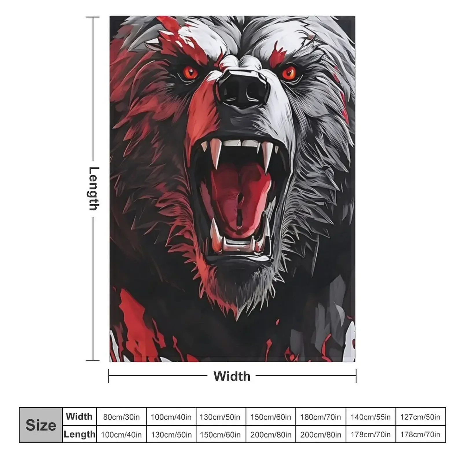 Savage Black Bear Throw Blanket Softest Polar Blankets