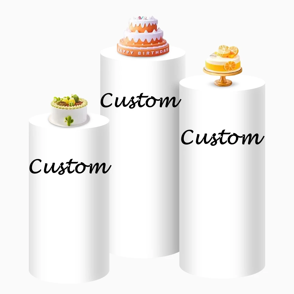 Fundas Personalizadas Yeele para Pedestales de Cilindro, Decoración para Bodas, Cumpleaños, Festivales, Eventos, Fiestas, Columnas para Pasteles de Bebé