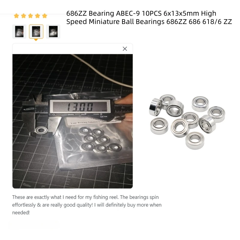 10 Stück 693ZZ Kugellager 3 x 8 x 4 mm ABEC-9 Motorlager 693 ZZ Lüfterlager 619/3ZZ R-830ZZ EMQ Motorlüfterlager 693Z 693 – Detail 18