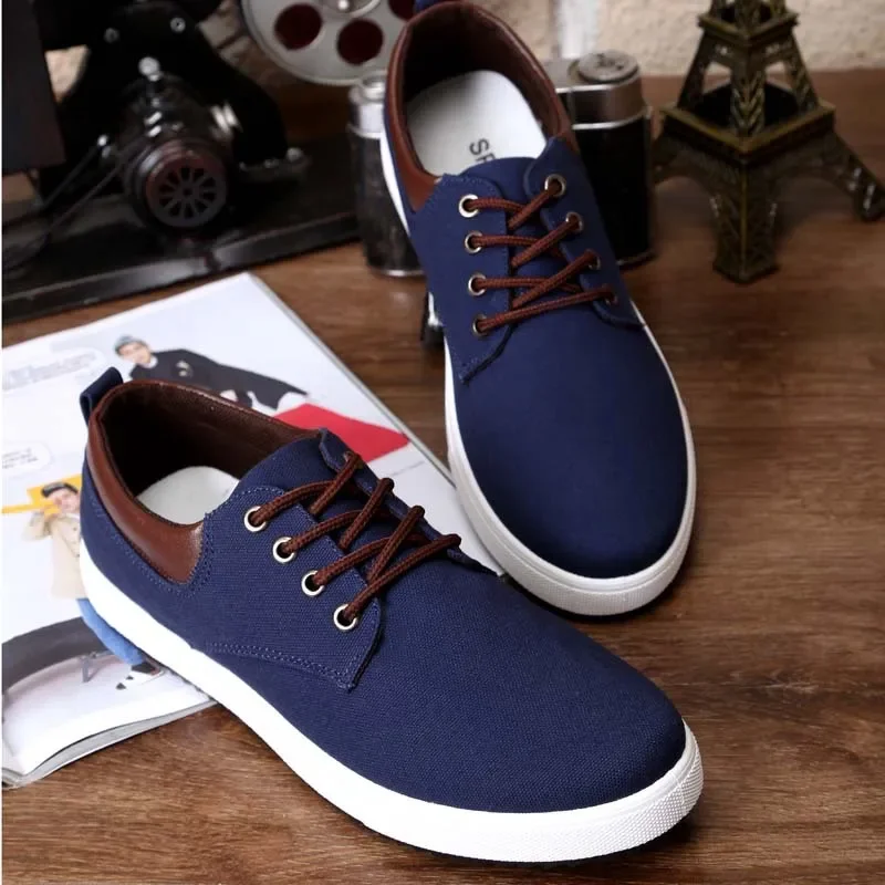 2024 Spring Autumn Cloth Shoes Mens Casual Shoes Breathable Flat Brand Male Footwear Blue Grey Plus Size 45 D098