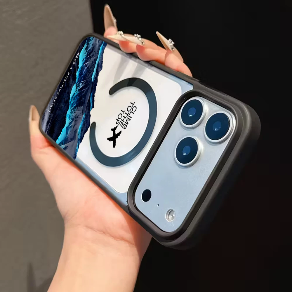 Mountain Aircraft Transparente Hülle für Magsafe iPhone 15 16 Pro Max 17 14 11 13 12 Pro Max Plus Hülle Magnetisches Kabelloses Laden Coque – Detail 11