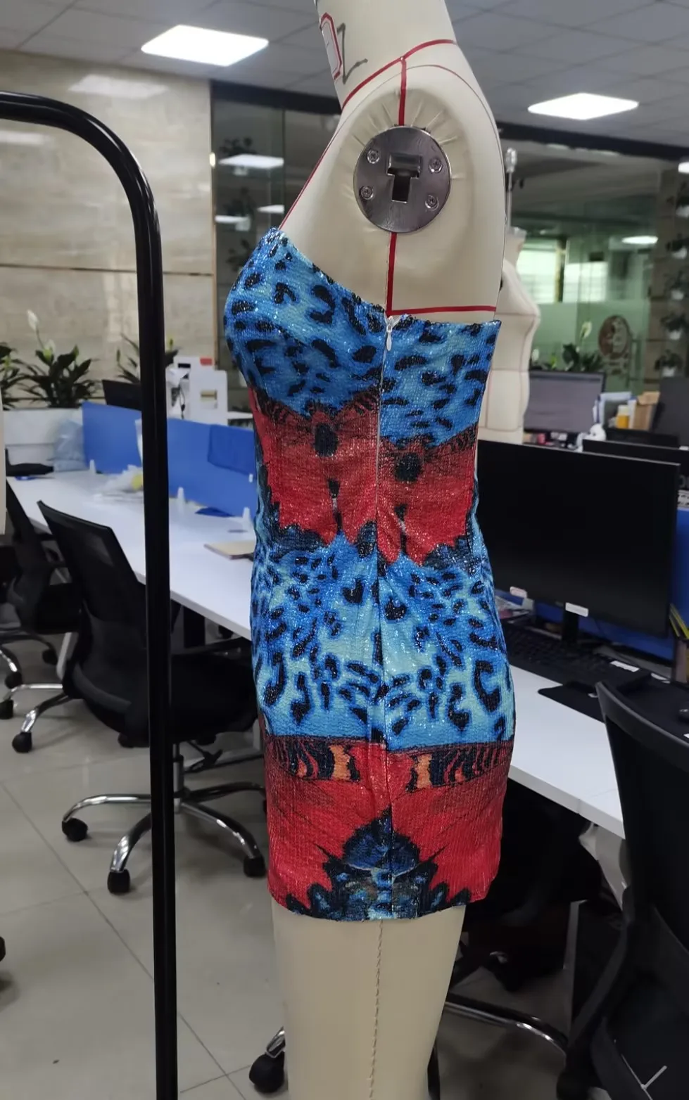 Abito da donna estetico con paillettes senza spalline, mini abito a tubino con spalle scoperte, senza maniche, fiore/farfalla/stella marina, abito aderente, party club