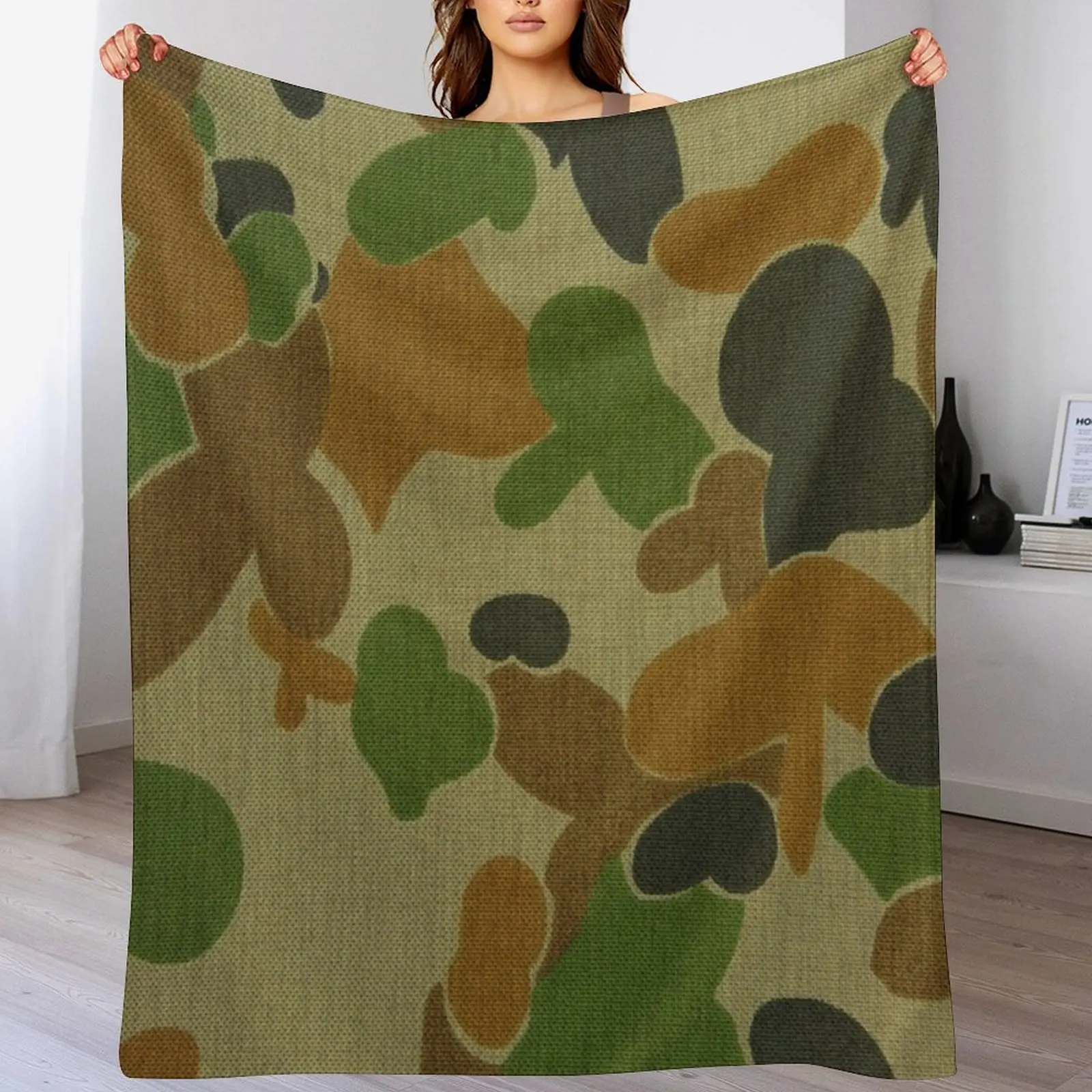 

Auscam - Australian Army Camo Throw Blanket Plush for sofa Plaid Sleeping Bag Blankets