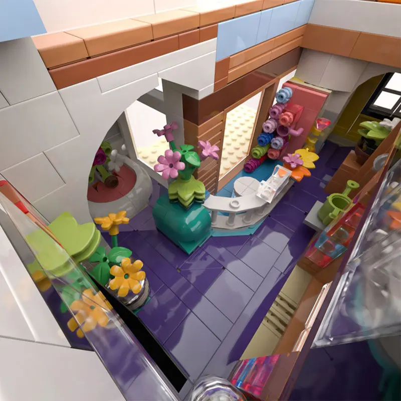 MOC- 171195   Модель блоков Unity Townhouse, сборка мелких частиц, кирпичная игрушка, подарок на день рождения, оригинальность, 1880 шт.