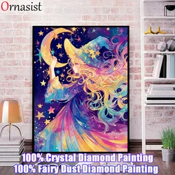 5D DIY Fairy Dust Drill Diamond Painting Cross Stitch Cartoon Girl Kit Full Crystal Mosaic Embroidery Art Home Decor Crafts Gift