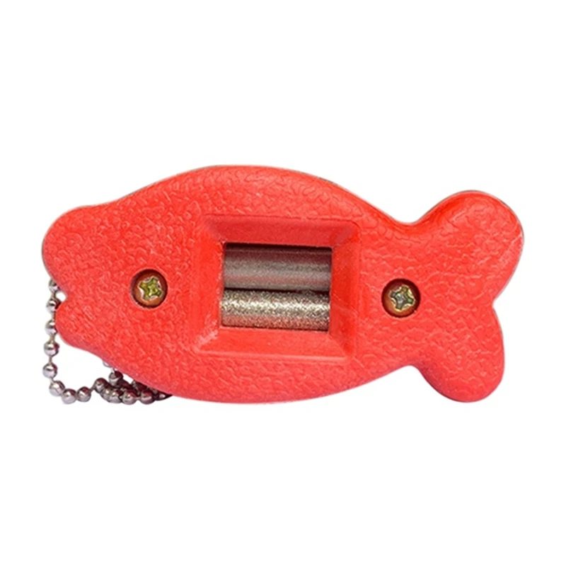 Ice Skate Double Side Sharpener Portable Hanging Ice Hockey Shoe Blades Sharpener Ice Skate Accessories Red