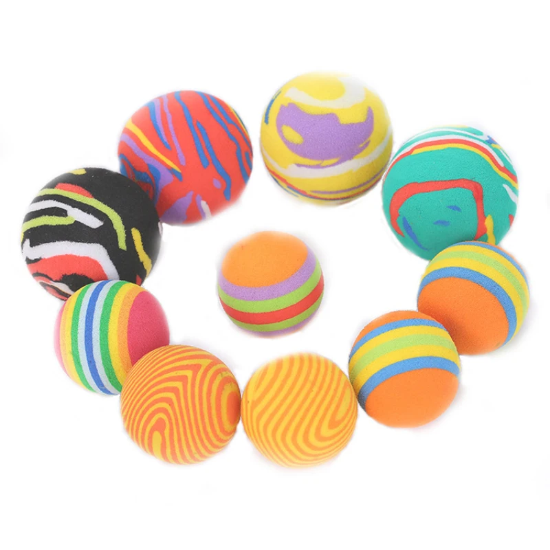1~10PCS Cat Toys Teaser Ball Training Amusement Smart Cat Toys Interactive Multicolor Ball Cats Toy Pet Playing Ball for Kitten