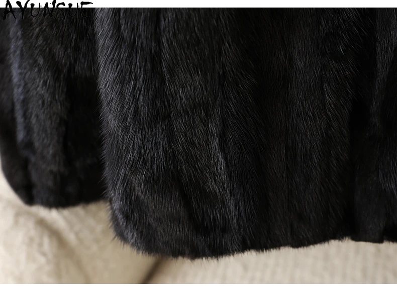AYUNSUE Luxury Mink Fur Coat Women Real Fur Jacket New in Outerwears Female Patchwork MinkWinter Clothes 2025 Шуба Женская