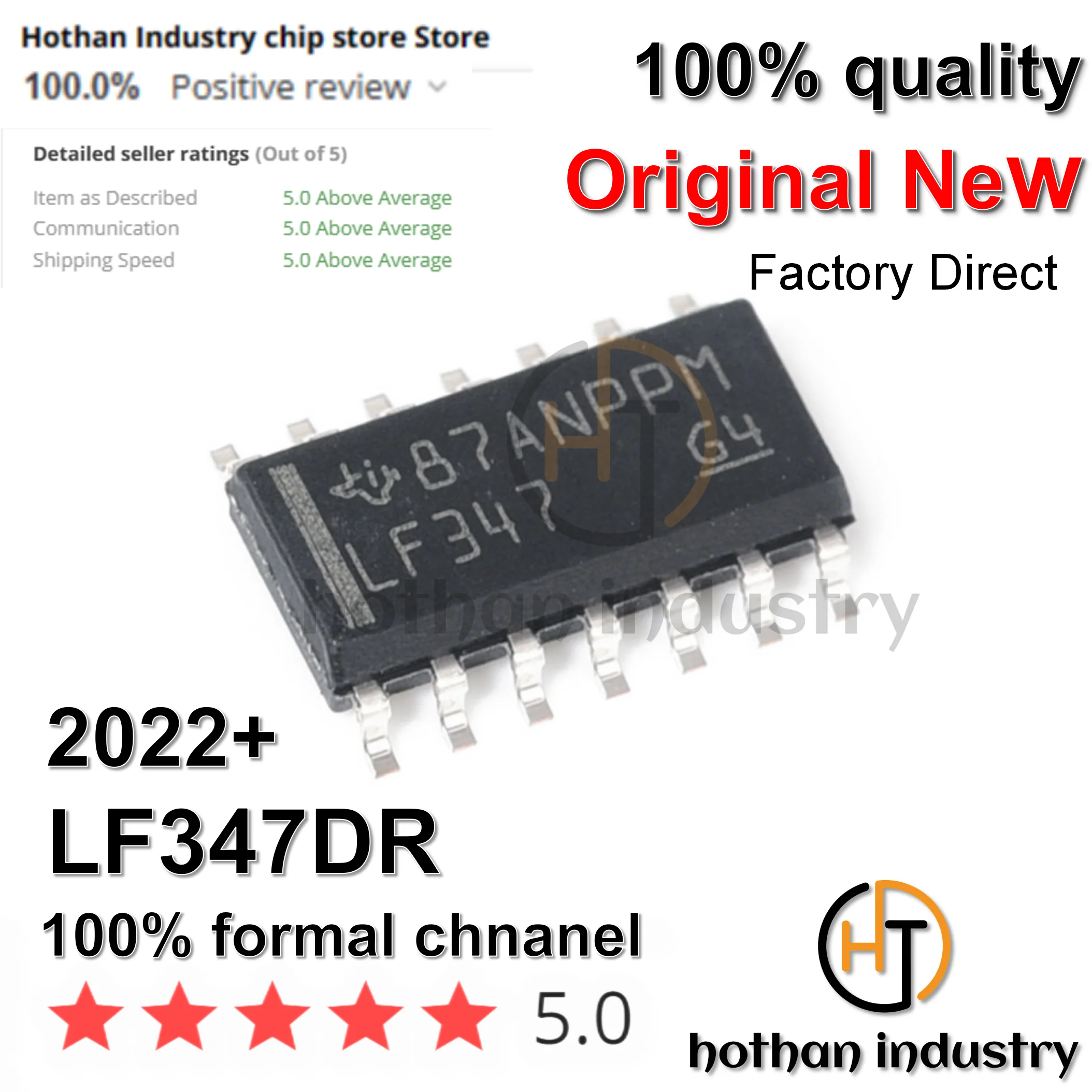 (10PCS) LF347DR  LF347 347DR High Quality New 100% Original  Operational Amplifiers - Op Amps Quad WB JFET Op Amp