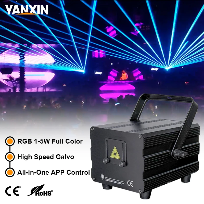 5W RGB Animation Laser Light 2W 3W 4W App Control Scanner Projector Stage Light DJ Disco Bar KTV Club Party Wedding Christmas