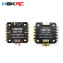 HAKRC BLHELI_S mini 15A/25A 4 in1 Brushless ESC SILABS EFM8BB21F16G 2-4S supporto Dshot600 Oneshot 20x20mm per RC FPV Racing Drone