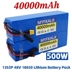 Brand New 13S3P 48V 40Ah 18650 Lithium Battery Pack + Built-in  BMS 500-1000W E-Bike Battery Replacing the inner core