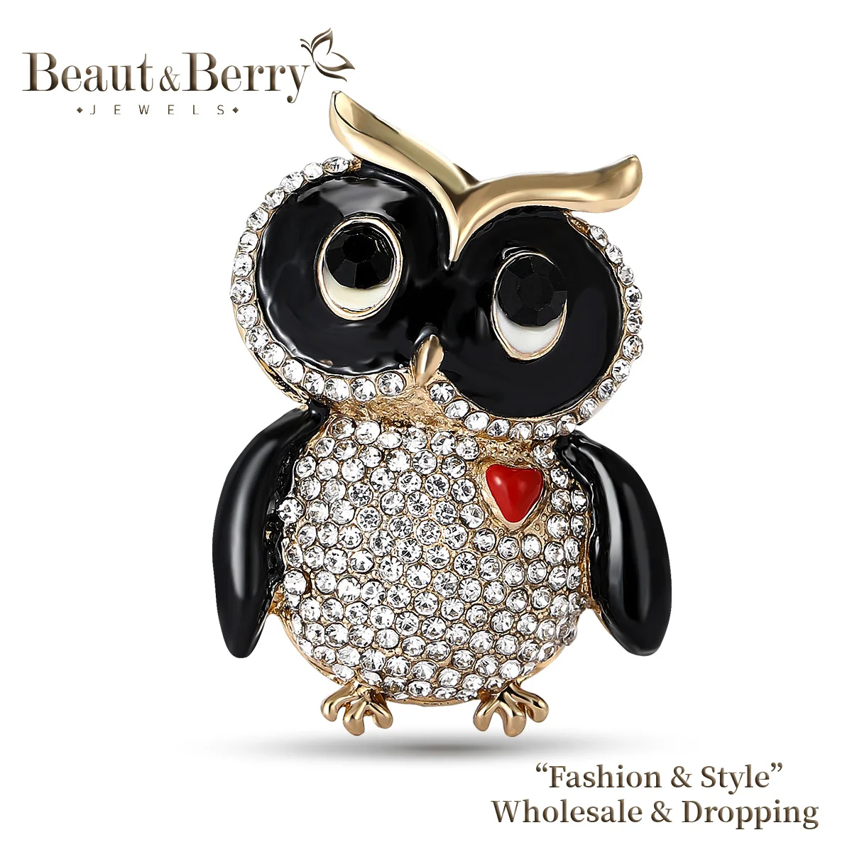 Cute Enamel Rhinestone Owl Brooches for Women Unisex Bird Pins Multi-color Available Casual Party Accessories Gifts