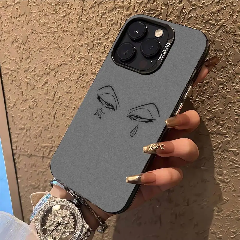 حافظة هاتف أنيمي H-Hisoka M-Morow لهواتف iPhone 17,16,15,14,13,12,X,8,Pro,Max,Plus,E,SE4,Air,Mini IMD أسود غير لامع
