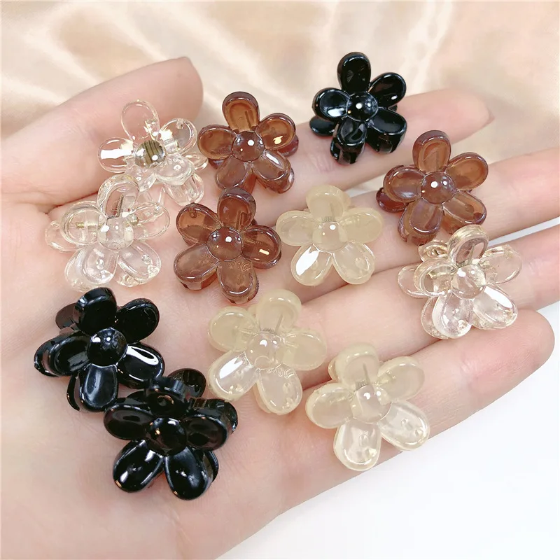 

8pcs Sweet Flower Shape Hair Claw Bright Oil Small Hair Clip Clamp Cute Hairpin Bangs Barrettes Women Headwear Hair Accessories