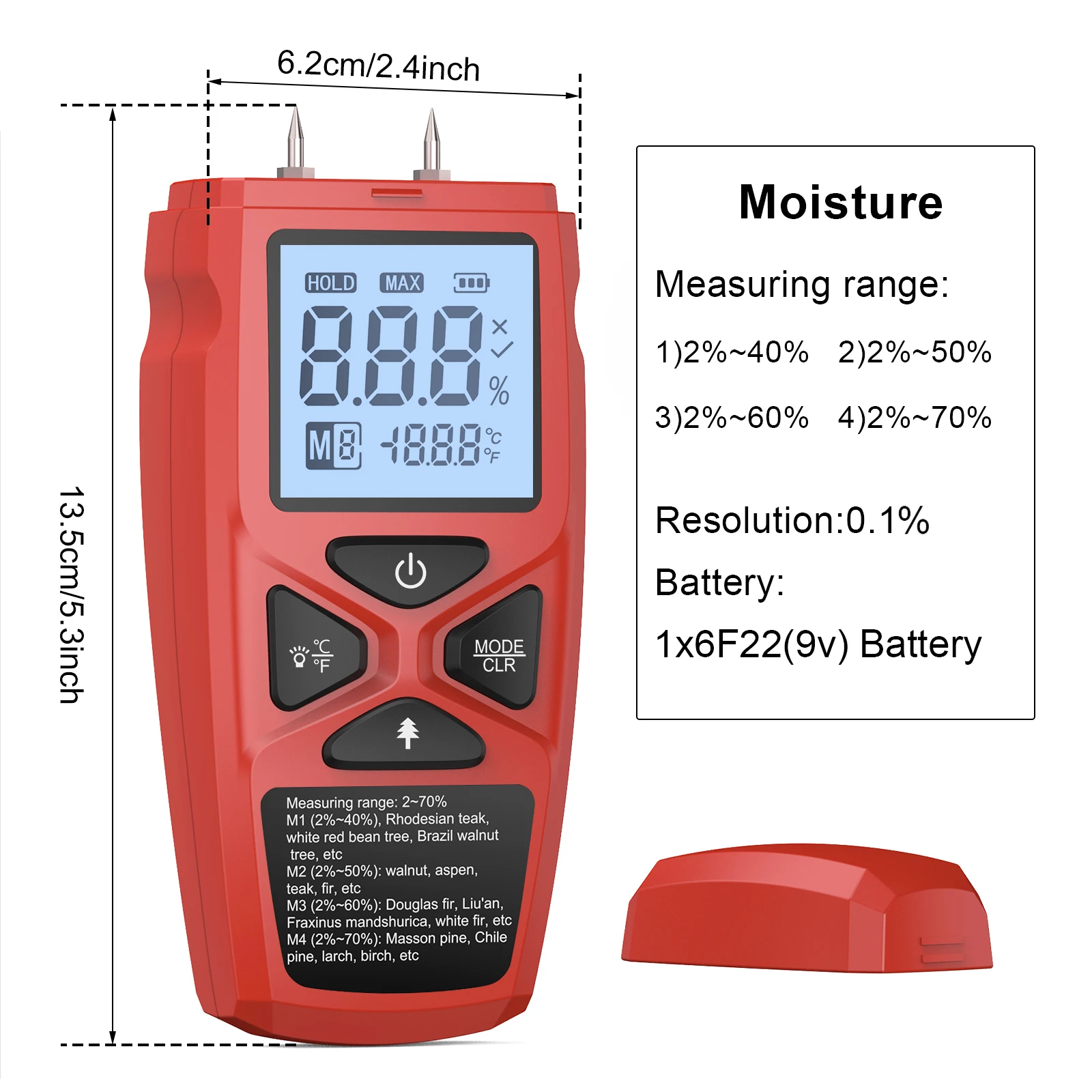 Two Pins Digital Wood Moisture - Lumber Woodworking ulasan dan harga