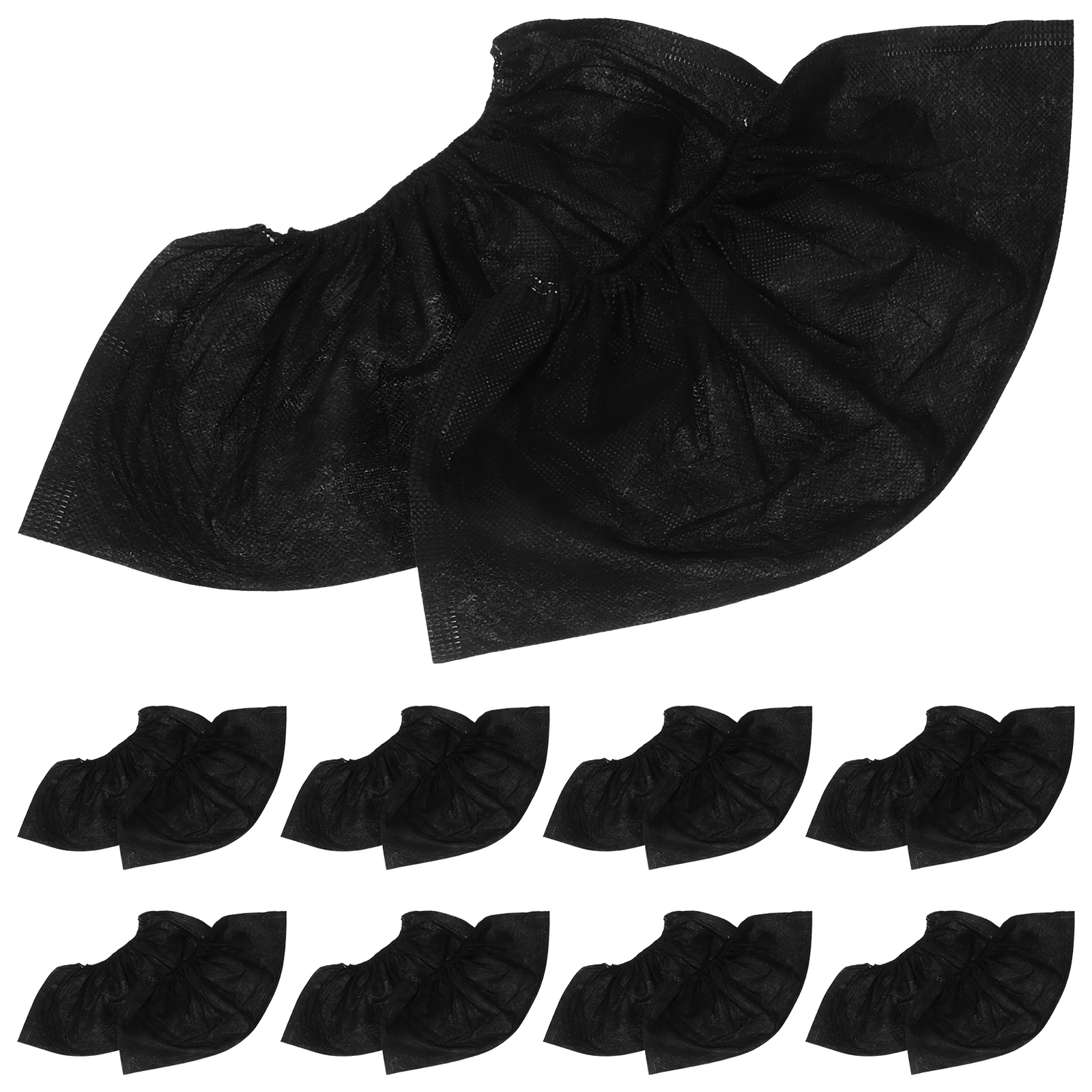 100pcs Black Shoe Cover Nonwoven Thick Disposable Household Lab Beauty Salon Workshop Protection Foot Cover Booties One Size
