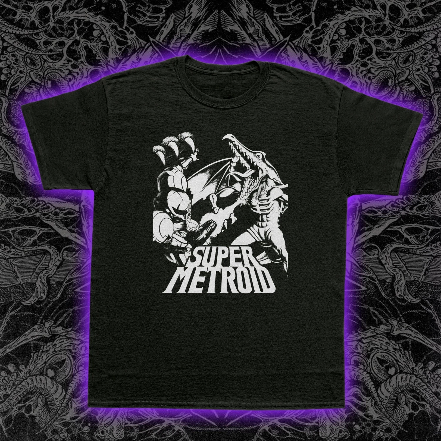Super Metroid T-shirt, SNES retro game, Samus Alan, video game T-shirt, pure cotton couple streetwear top  oversized t shirt