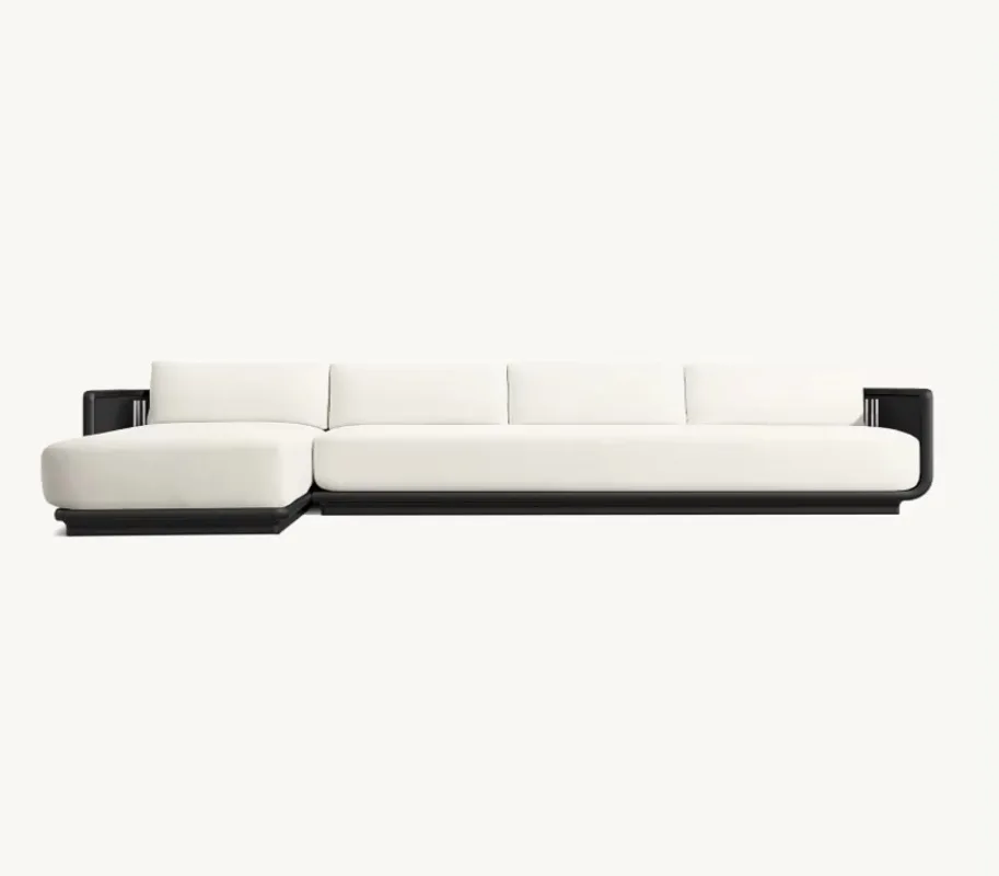 Modern Outdoor Garden Courtyard Backyard Hotel Brera Aluminum Customizable Left-Arm Chaise Sectional Eco-Friendly UV Resistant