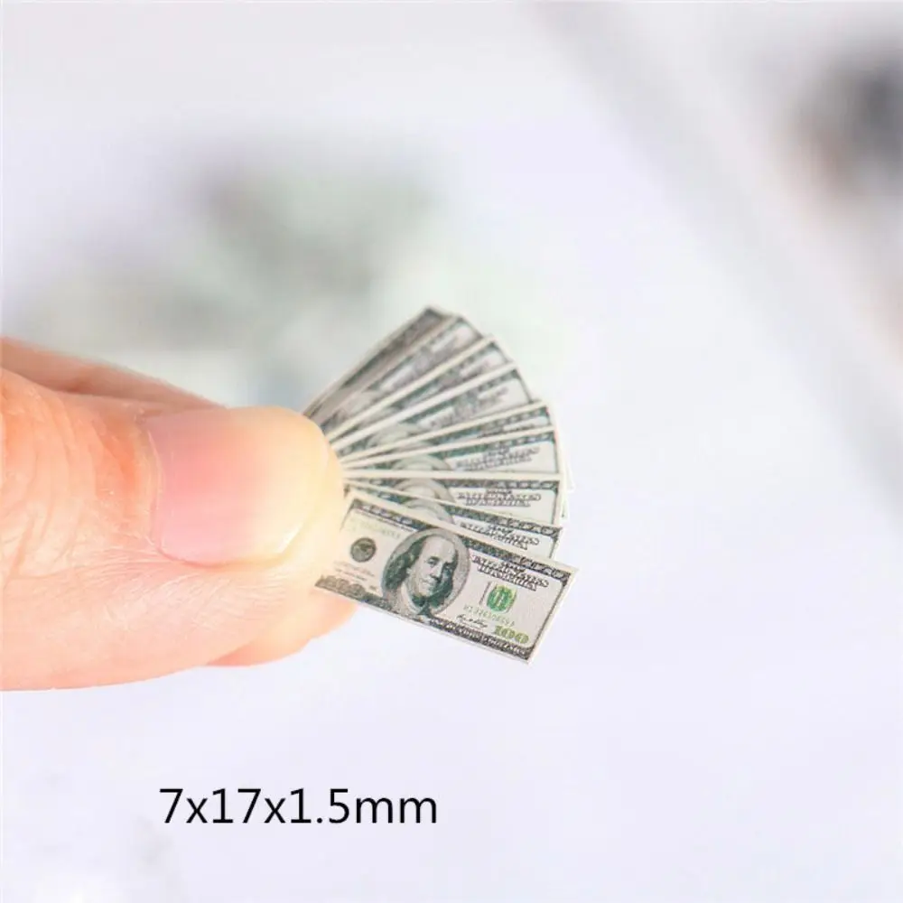 5 Bundles High Quality Paper Mini Dollars Cute Banknotes Model for 1/12 Dollhouse Toys 1/12 Dollhouse Decoration 3*1.25cm