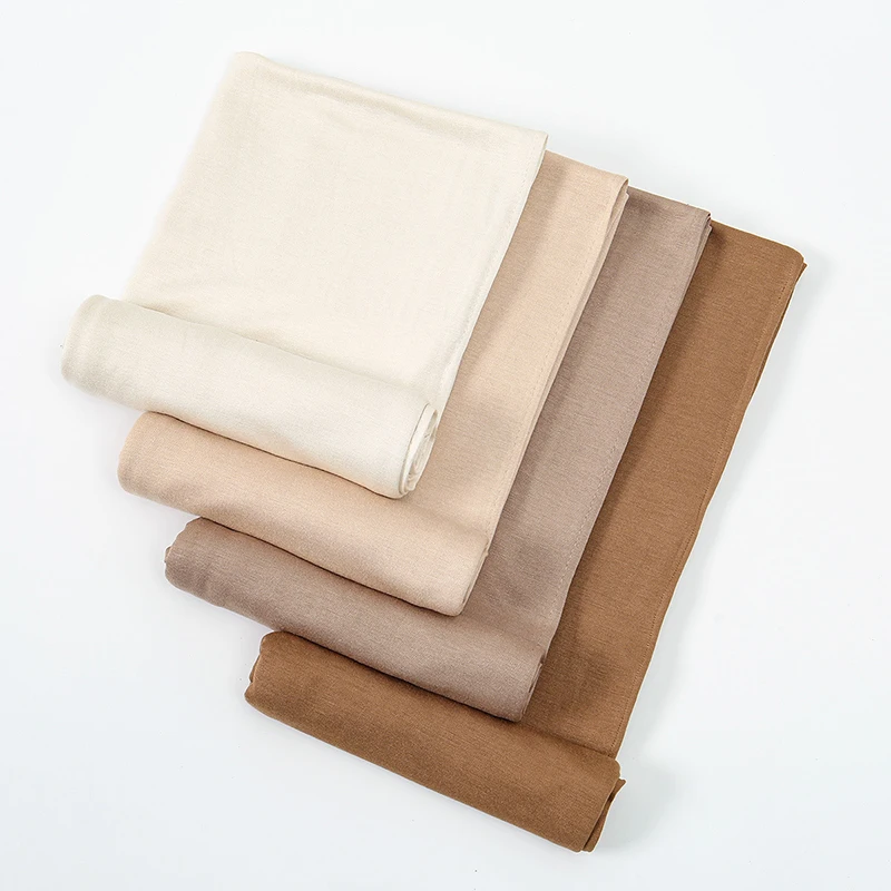 Premium Modal Cotton Jersey Hijab Scarf Muslim Long Shawl Women Plain Soft Islamic Turban Tie Head Wraps Female Headband Bufanda view 5