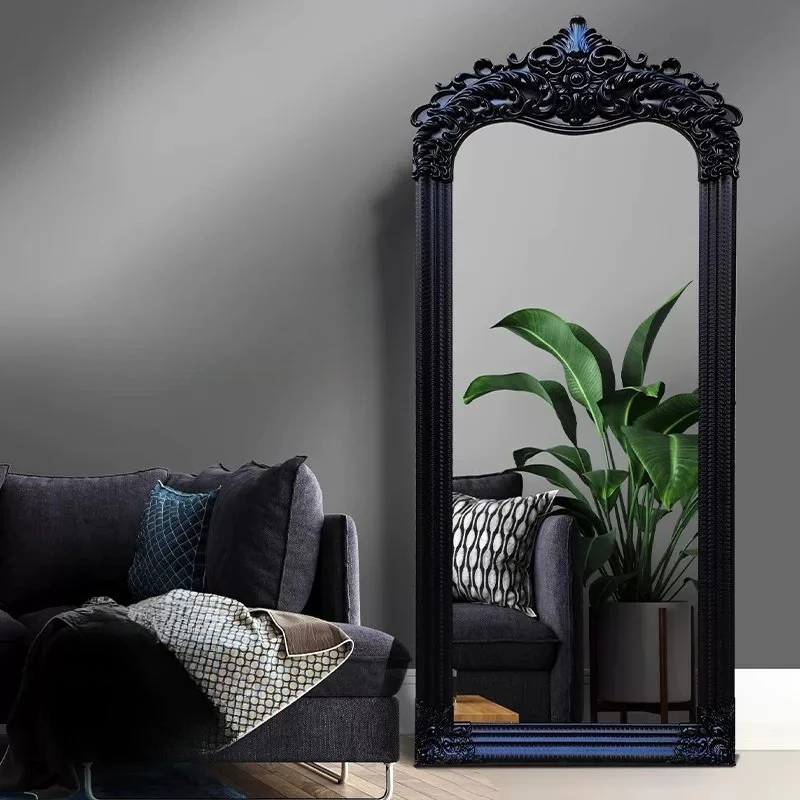 Apartment Standing Decorative Mirrors Aesthetic Square Wooden Mirrors Full Body Design Princess Specchi Decorativi Home Decor - view 2