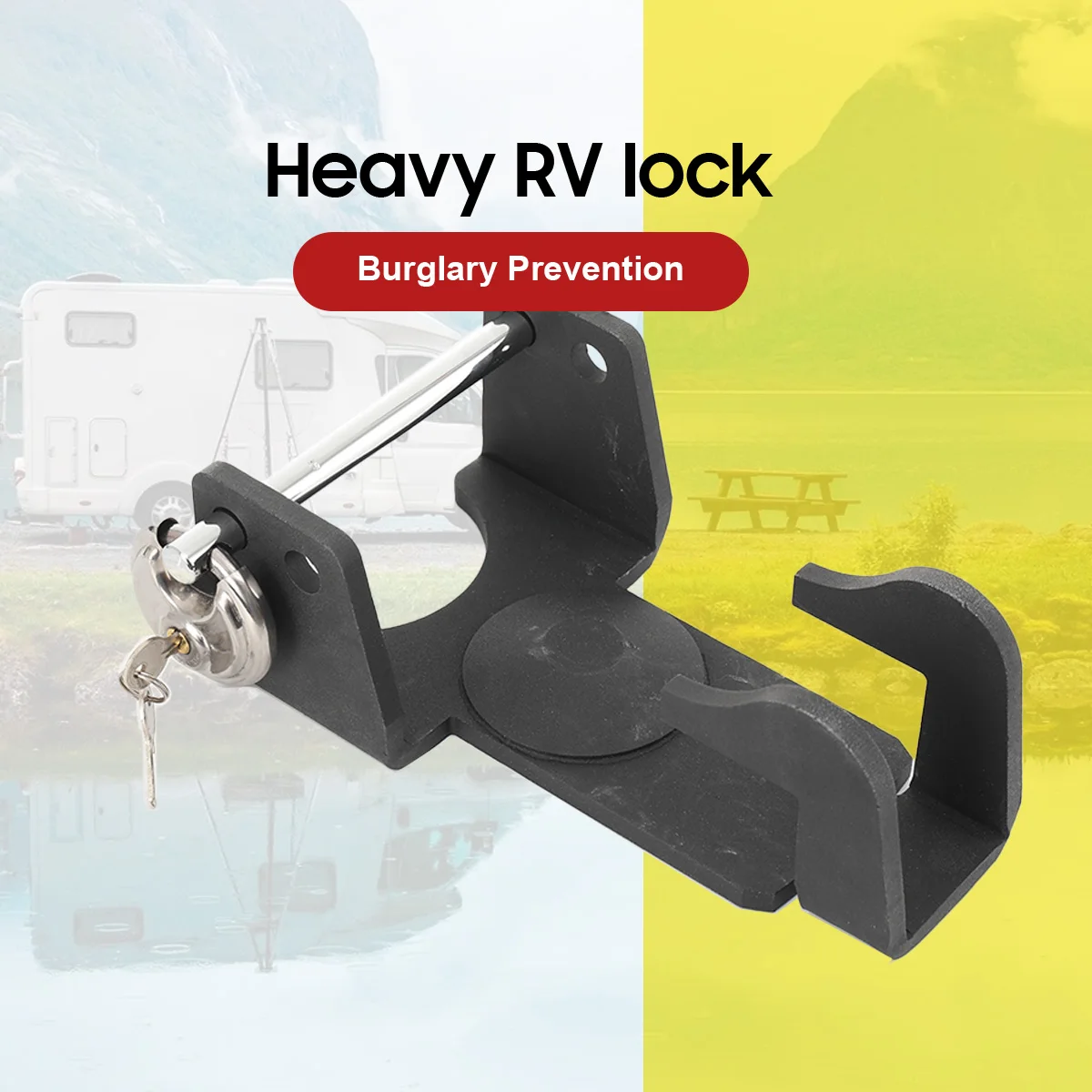 

Gooseneck Trailer Hitch Lock with key lock Model TL-50 Coupler Lock for RVs Heavy Trailers Livestock Hauler