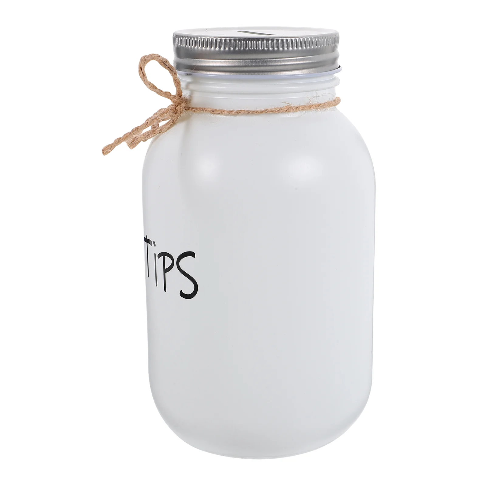 

Glass Mason Jar Piggy Bank 1000ml White Money Saving Box for Home Office Smooth Lasting Storage Container