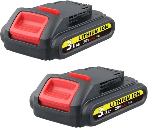 2Pack DCB201 3.0Ah Replacement for Dewalt 20V Battery DCB206 DCB207 DCB204 DCB201 Compatible with Dewalt 20V MAX Battery DCD/DCF