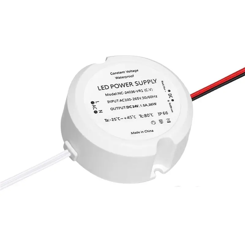 A98E-LED Transformer 12V 36W, Mini Round LED Power Supply 12V 3A 230V To 12V LED, No Noise