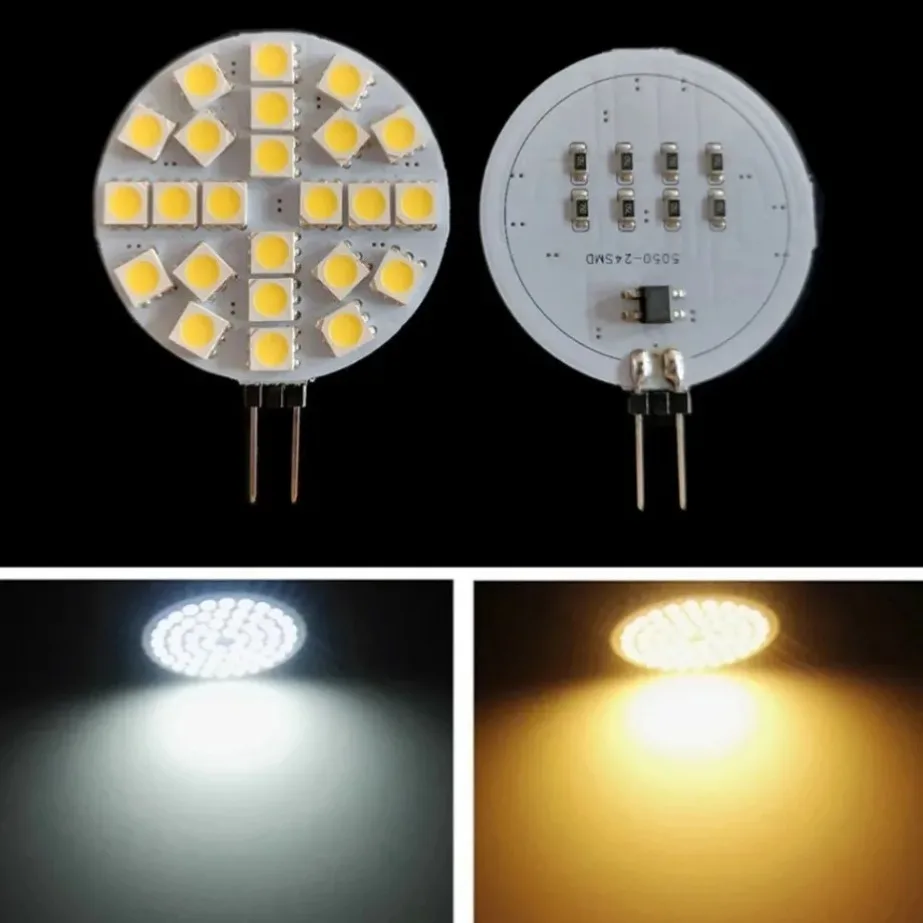 ハロゲン交換用ランプ,4ソケット5050 smd LED電球,dc 12v,1.2w,1.8w,2.4w,ウォーム,コールド,ホワイト