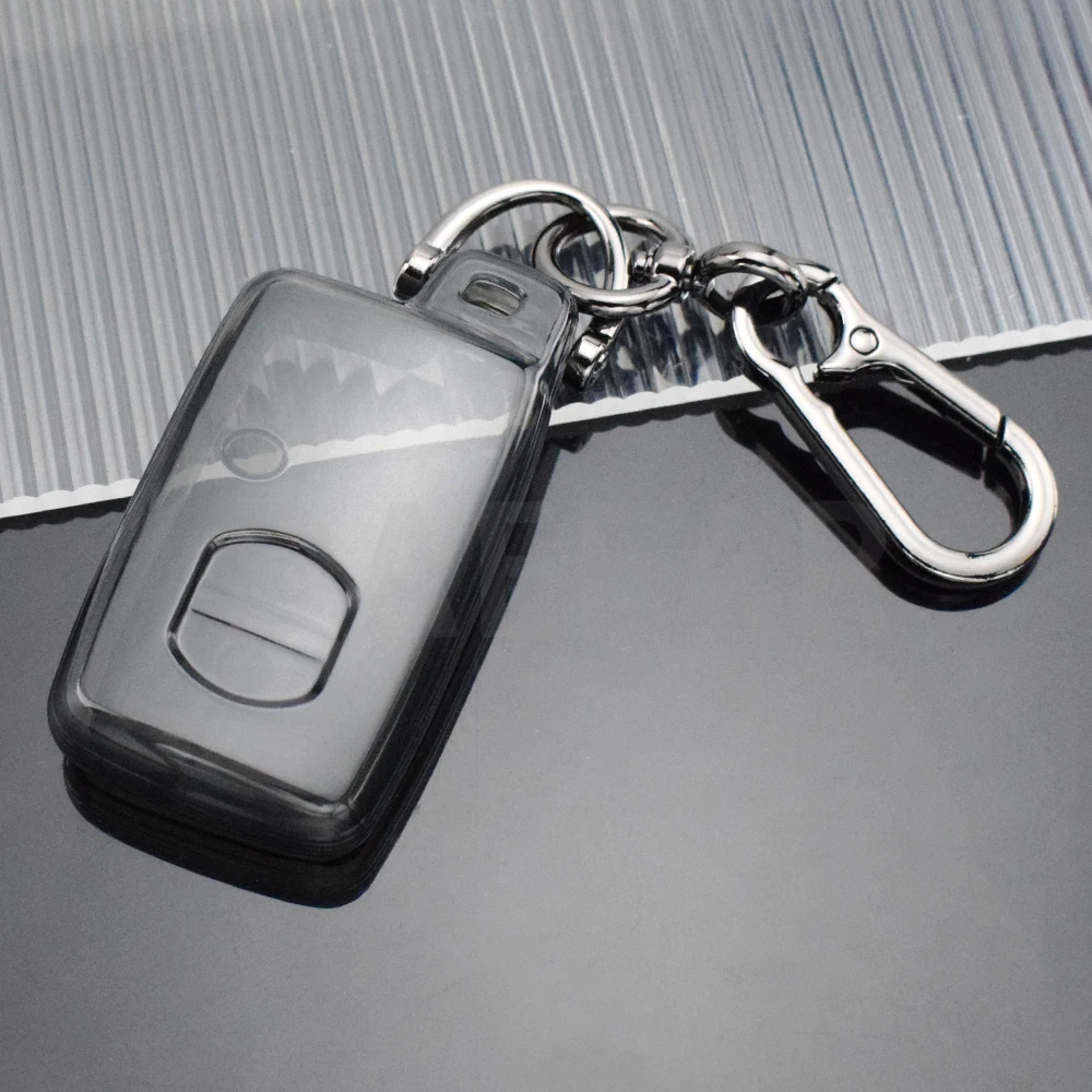 Transparent Car Key Case Cover for Toyota Camry Prius Land Cruiser Prado 150 Crown for Subaru Foreste XV Keychain Holder