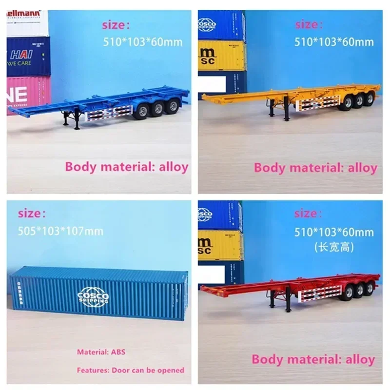 Idea 1:24 Model container skeleton semi-trailer cargo trailer truck toys Can be customized can do gifts