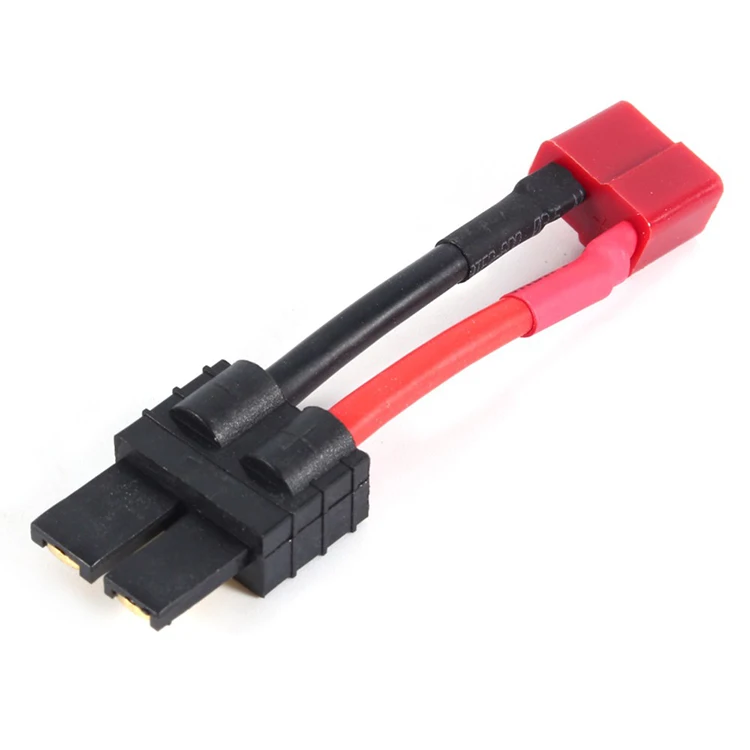 50PCS TRX 12AWG 100mm Charge Wire Adapter Female To Male Plastic Connector To Deans T Plug For RC Airplane Car Model With Lipo B